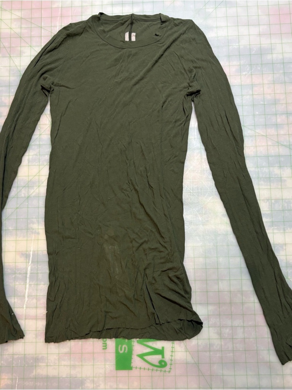 Rick Owens Olive Green Lightweight Tee